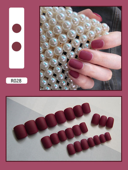 24 Pieces Of Wearable Nail Patches, Wearable Nail Pieces, Frosted Nail Art