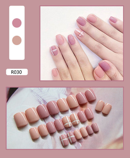 24 Pieces Of Wearable Nail Patches, Wearable Nail Pieces, Frosted Nail Art