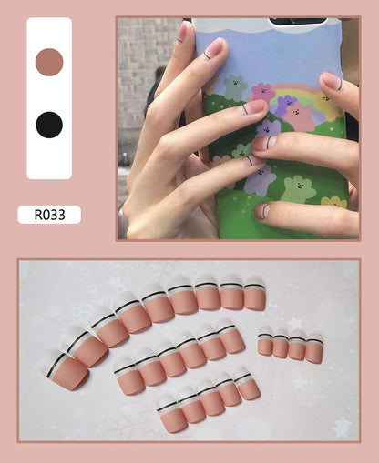 24 Pieces Of Wearable Nail Patches, Wearable Nail Pieces, Frosted Nail Art