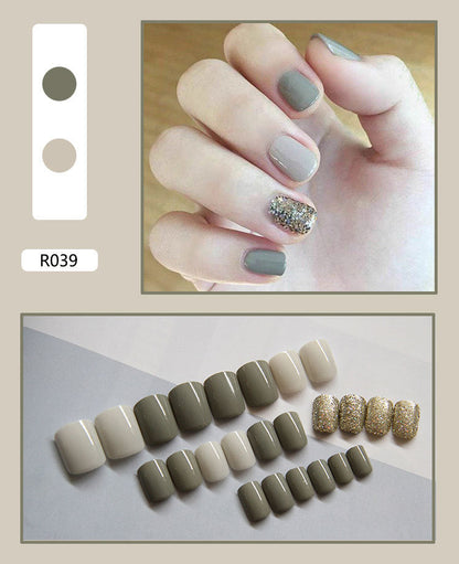 24 Pieces Of Wearable Nail Patches, Wearable Nail Pieces, Frosted Nail Art