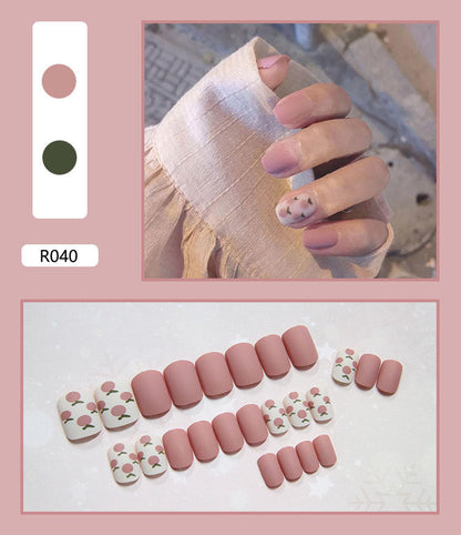 24 Pieces Of Wearable Nail Patches, Wearable Nail Pieces, Frosted Nail Art