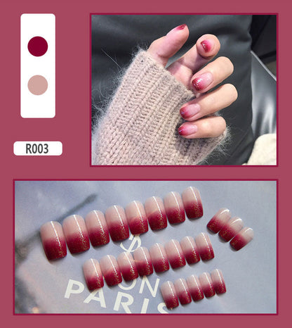 24 Pieces Of Wearable Nail Patches, Wearable Nail Pieces, Frosted Nail Art