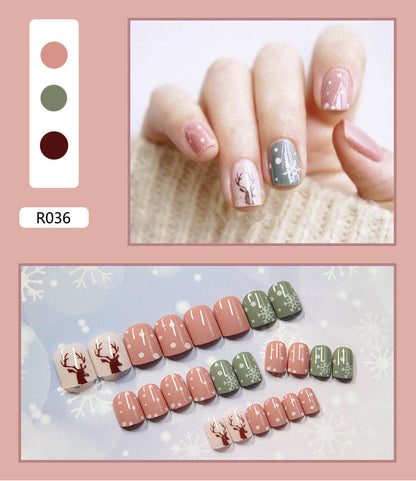 24 Pieces Of Wearable Nail Patches, Wearable Nail Pieces, Frosted Nail Art