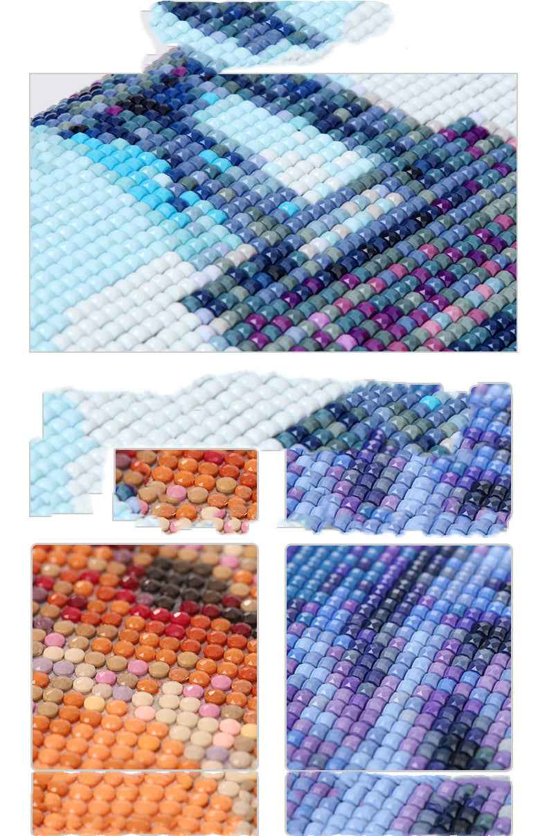 Landscape Lighthouse Wall Painting Rhombus Embroidery Home Decoration Kit
