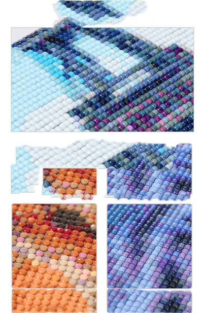 Landscape Lighthouse Wall Painting Rhombus Embroidery Home Decoration Kit