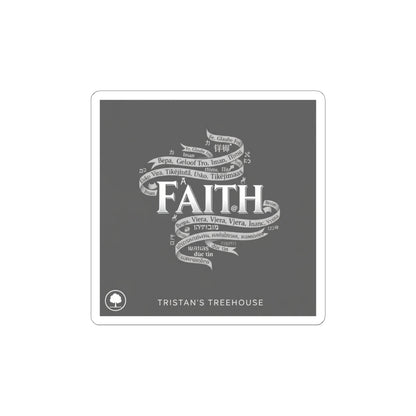 Handwritten 'Faith' Doodle Sticker | Sketch Aesthetic, Monochrome