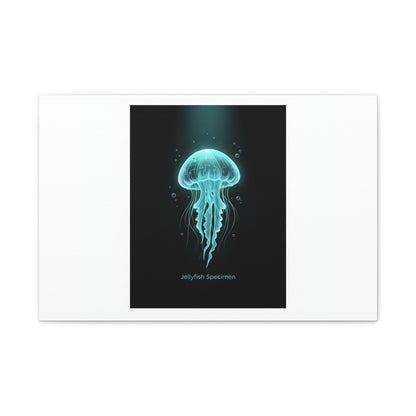 Bioluminescent Jellyfish Art Canvas | Deep Sea Aesthetic, Neon Glow