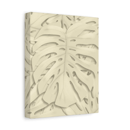 Beige Monstera Canvas Print – Botanical Wall Art