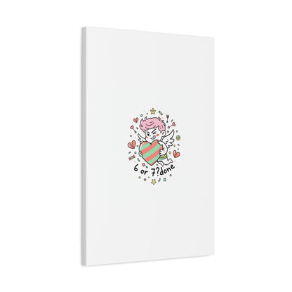 Weird Cupid heart illustration Canvas | Weird Valentine, quirky chaotic love