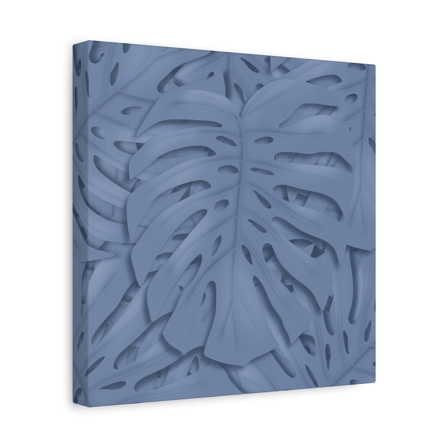 Blue Monstera Canvas Print – Botanical Wall Art