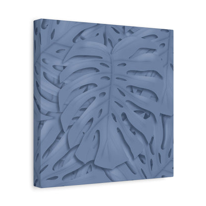 Blue Monstera Canvas Print – Botanical Wall Art