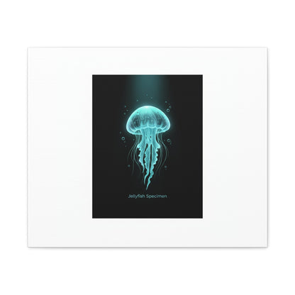 Bioluminescent Jellyfish Art Canvas | Deep Sea Aesthetic, Neon Glow