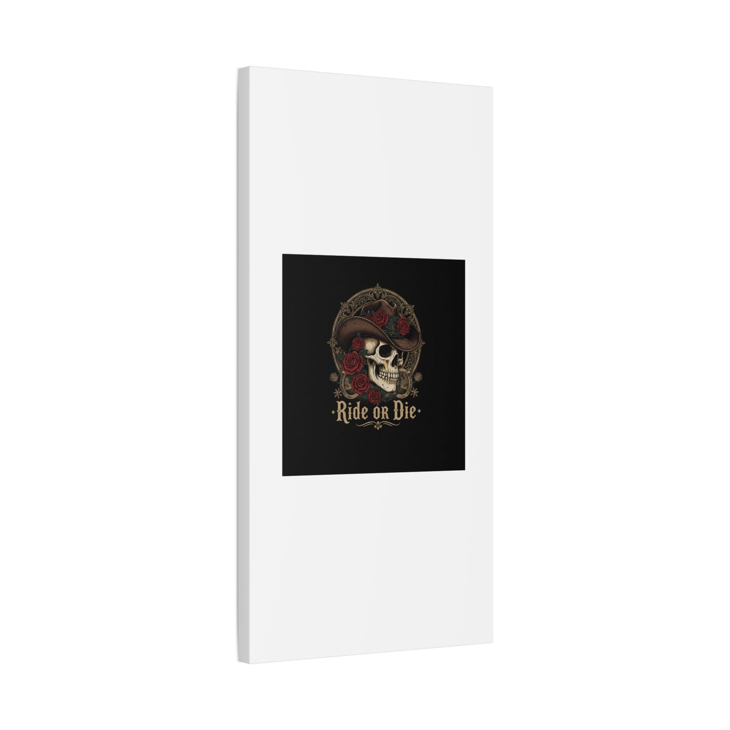 Ride or Die Skull Canvas | Western Skull Art, Gothic Americana