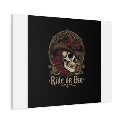Ride or Die Skull Canvas | Western Skull Art, Gothic Americana