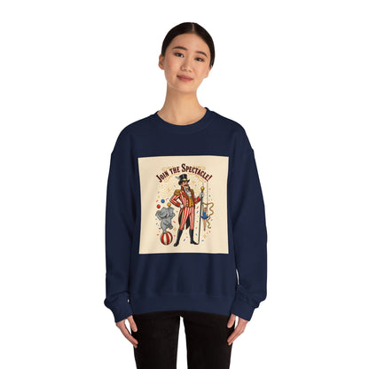 "Join the Spectacle" Vintage Circus Crewneck | Retro Ringmaster Sweatshirt