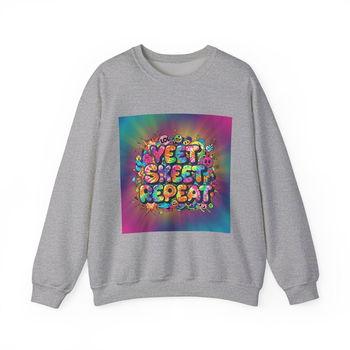 Yeet Sleep Repeat Sweatshirt | meme phrase, glitch graphic