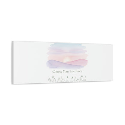 Choose Your Intentions Canvas, soft wellness poster, pastel gradient mindfulness art