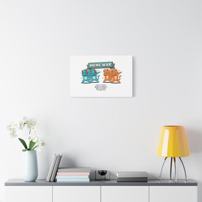 Meme War: Six vs. Seven Canvas Wall Art