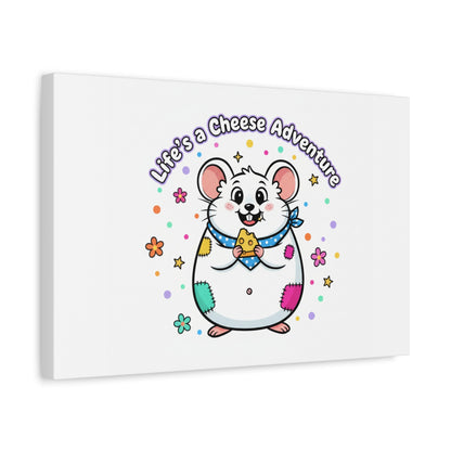 Life's a Cheese Adventure Canvas | Rodent-Core rat art print