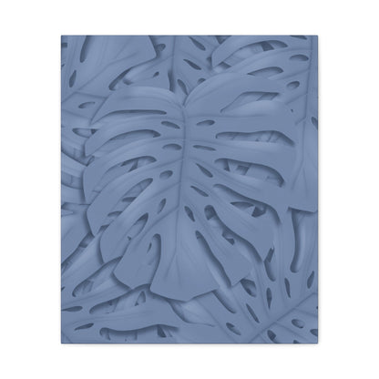 Blue Monstera Canvas Print – Botanical Wall Art