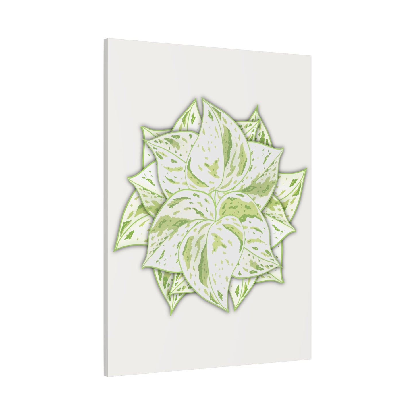 Snow Queen Pothos Canvas Print – Botanical Wall Art