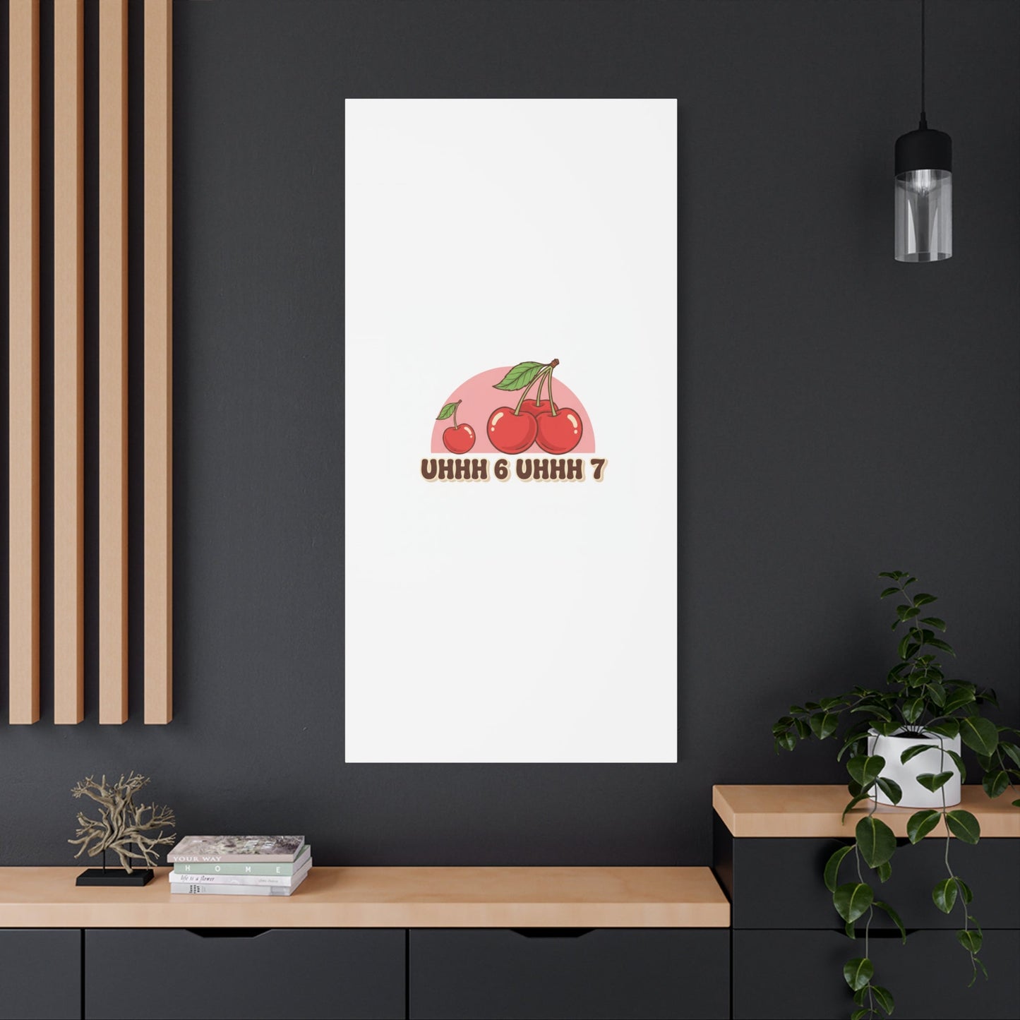 Six Severn Cherry Retro Graphic Canvas | kawaii fruit print, vintage cherry design