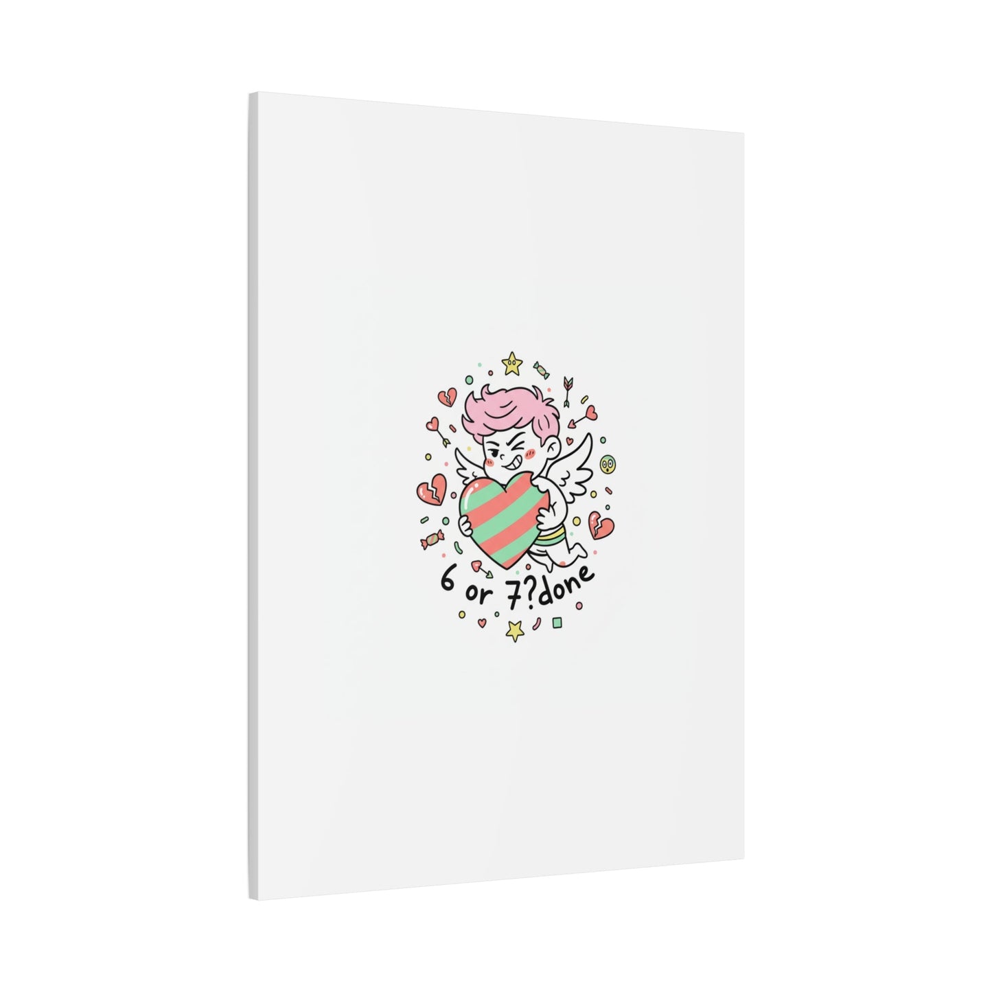 Weird Cupid heart illustration Canvas | Weird Valentine, quirky chaotic love
