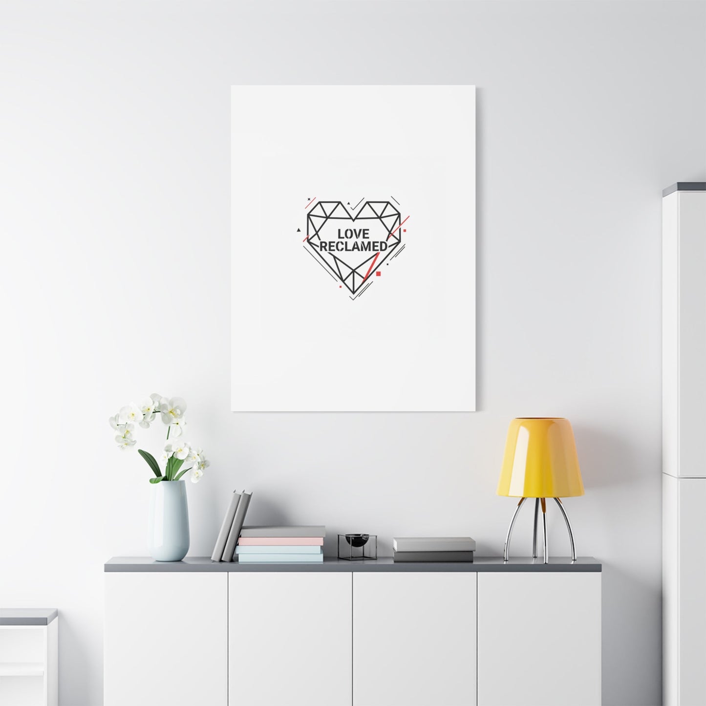 Love Reclaimed Canvas | modern heart design, minimalist love icon
