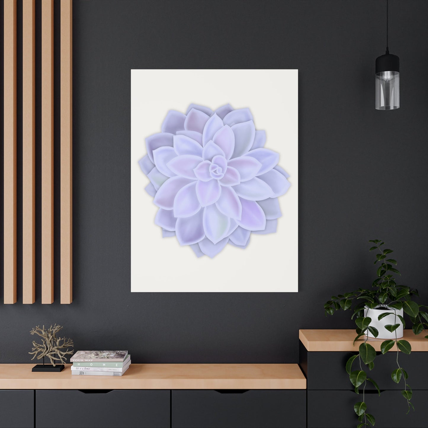 Graptopetalum Murasaki Succulent Canvas Print – Botanical Wall Art