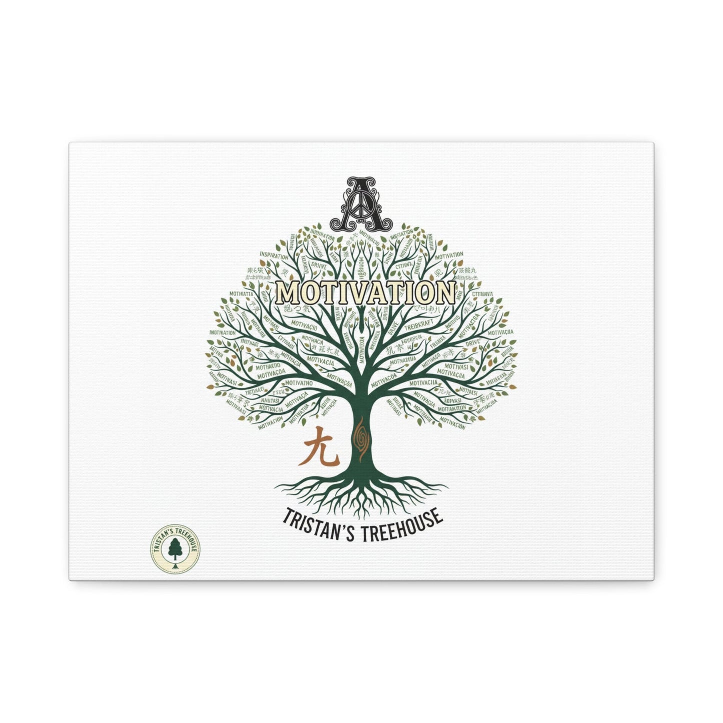 Handwritten Doodle Tree Canvas | Matte Stretched Wall Art