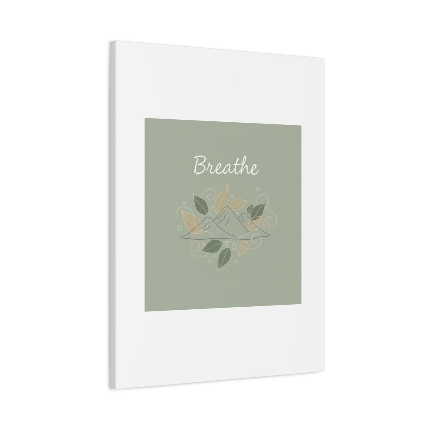 Breathe Mountain Line Canvas | Nature Symbols, Minimal Forest Wall Art