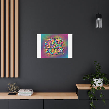 Yeet Skeet Repeat Canvas | Slogan & Glitch Graphic, Meme Phrase Wall Art
