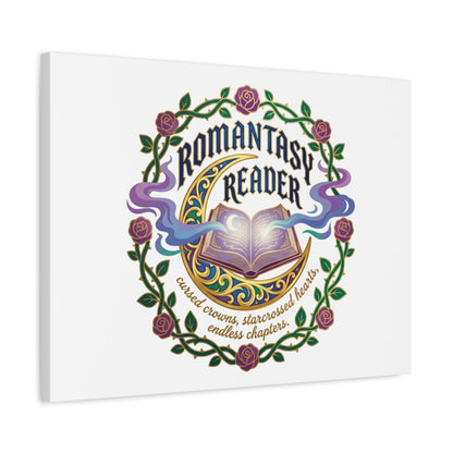 Romantasy Reader Canvas Print | enchanted bookish celestial gothic