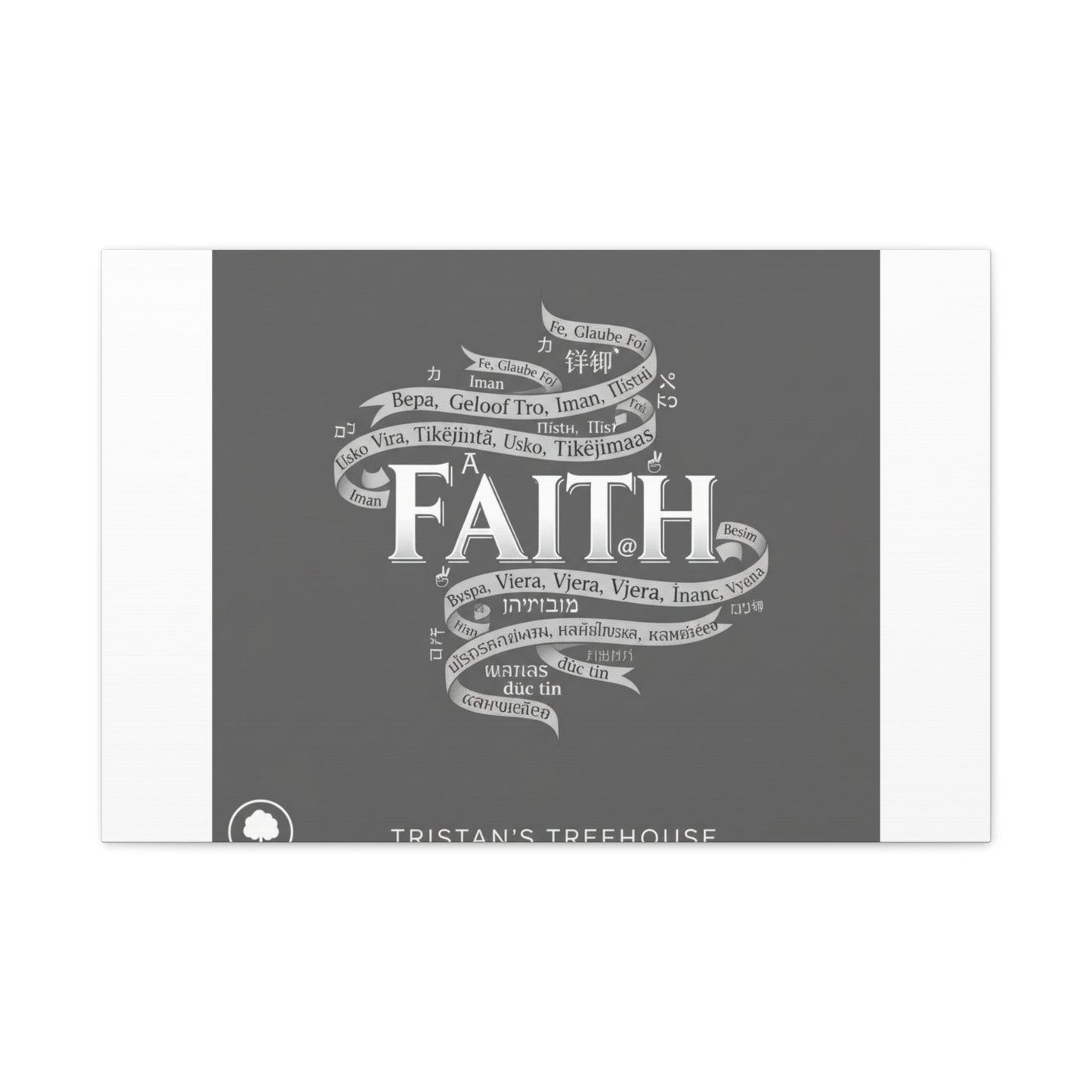 handwritten faith ribbon Canvas | sketch aesthetic, doodle design
