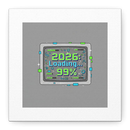 2026 Loading 99% Canvas | NYE countdown, retro system interface