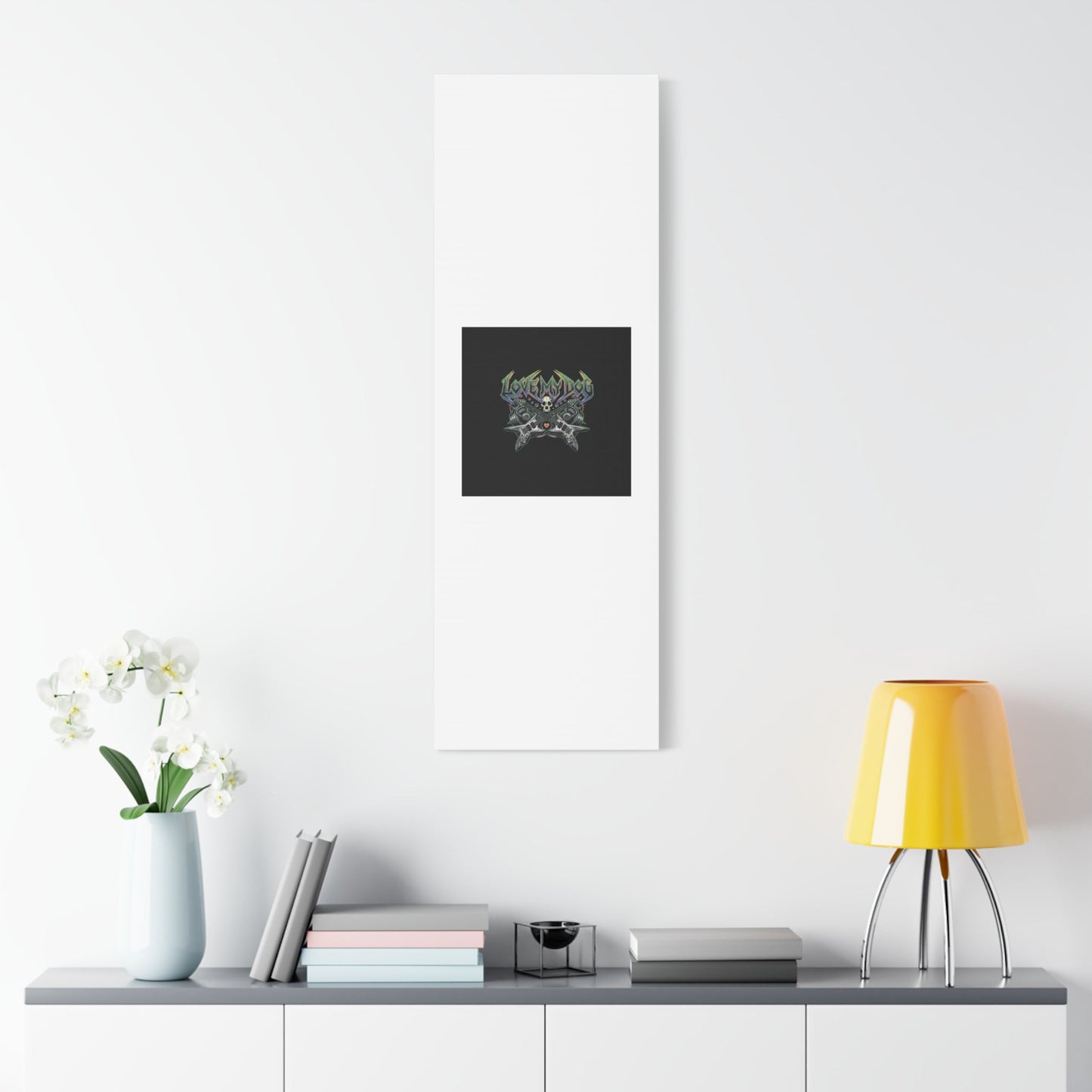 Love My Dog metal font Canvas | gothic wellness quote, edgy self-care merch