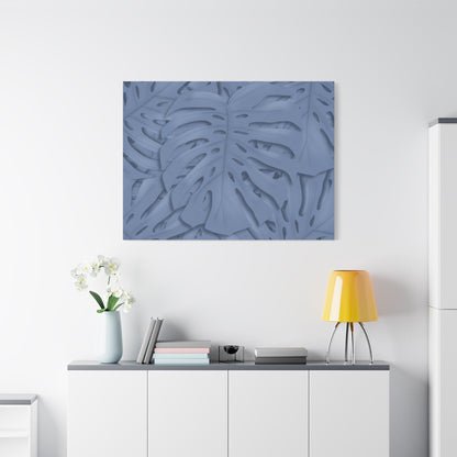 Blue Monstera Canvas Print – Botanical Wall Art