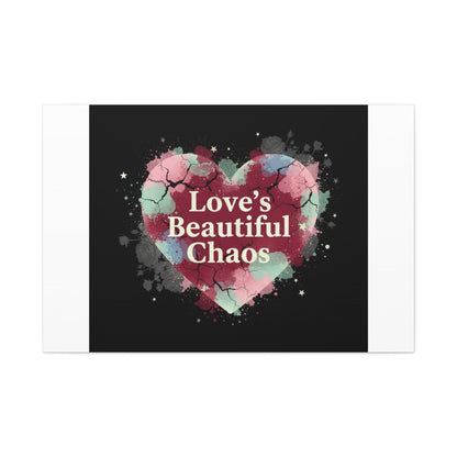 Love's Beautiful Chaos Canvas Print | Soft Grunge Hearts, Distressed Heart Art