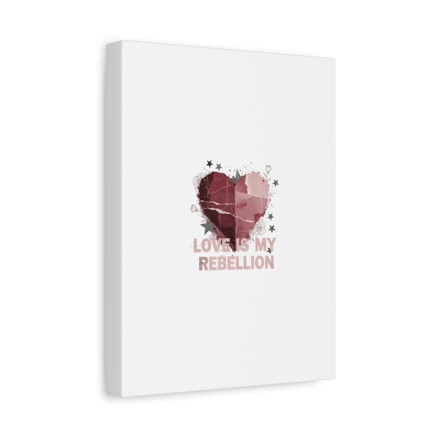 Love Is My Rebellion Canvas | Soft Grunge Hearts, Distressed Valentine Collage
