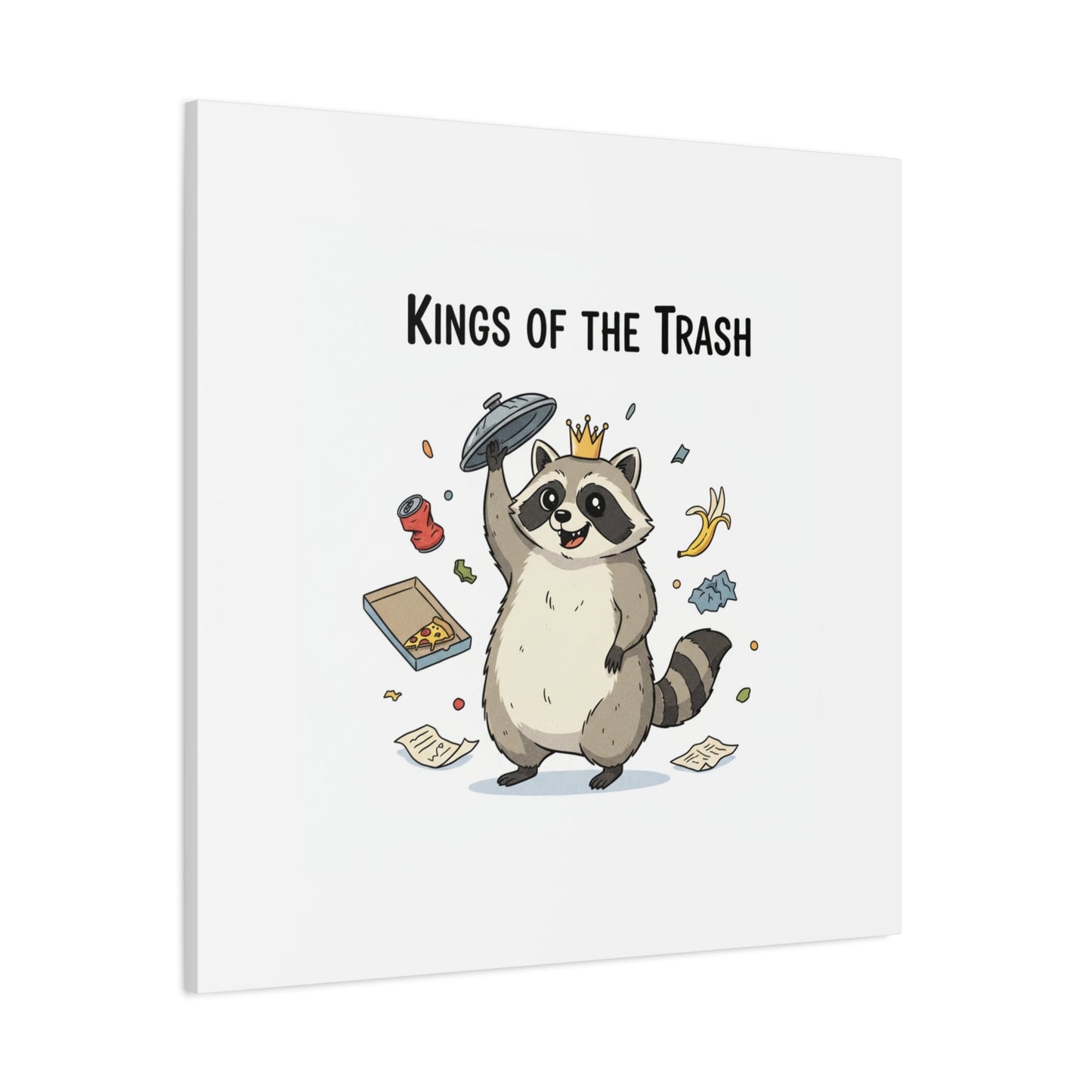 Kings of the Trash Canvas, Raccoon Doodle | Trash Panda, Goofy Critter Art