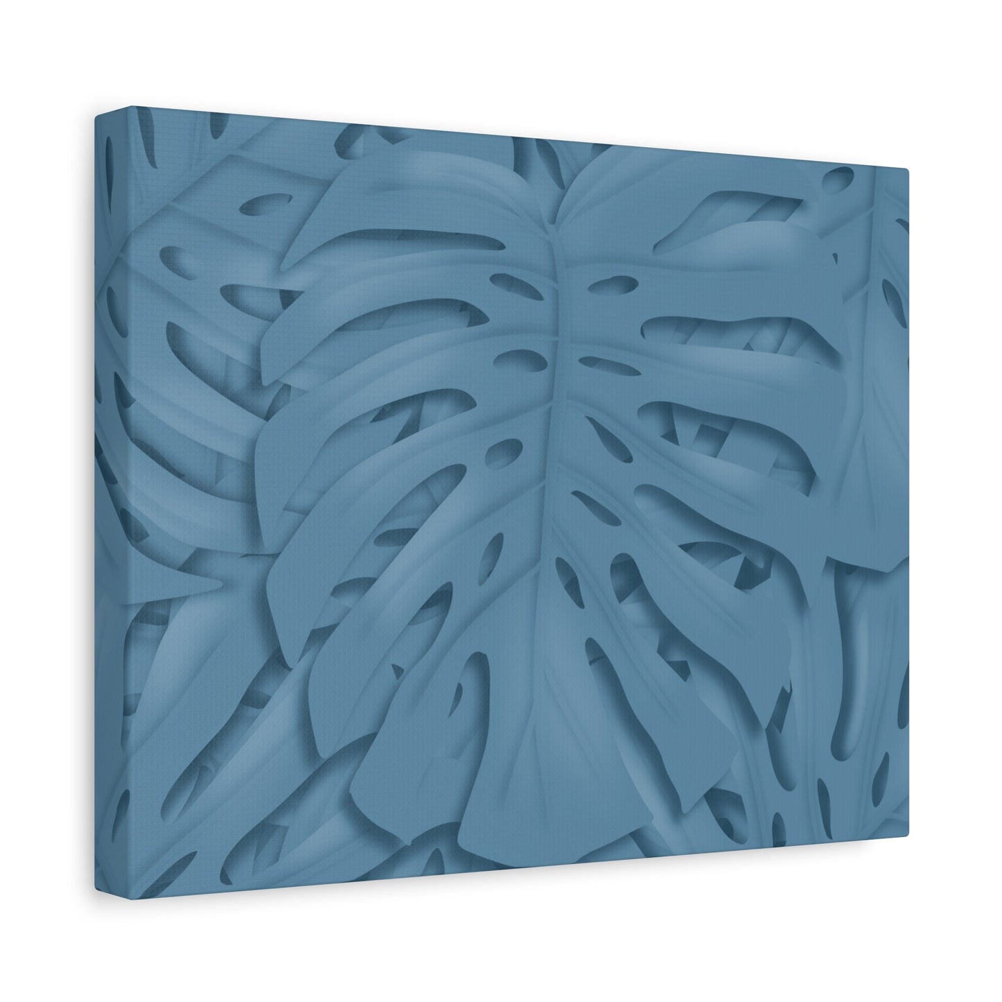 Cerulean Blue Monstera Canvas Print – Botanical Wall Art