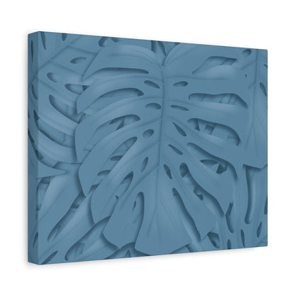 Cerulean Blue Monstera Canvas Print – Botanical Wall Art