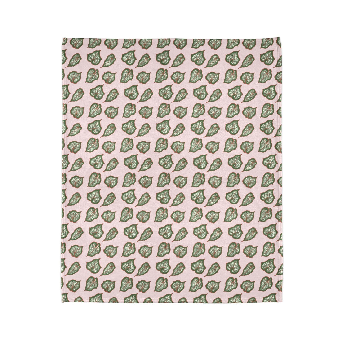 Begonia Pattern Cozy Fleece Throw Blanket