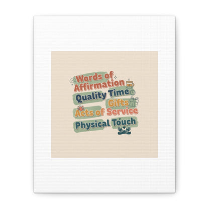 Love Languages List Matte Canvas Wall Art | love language meme, relationship humor