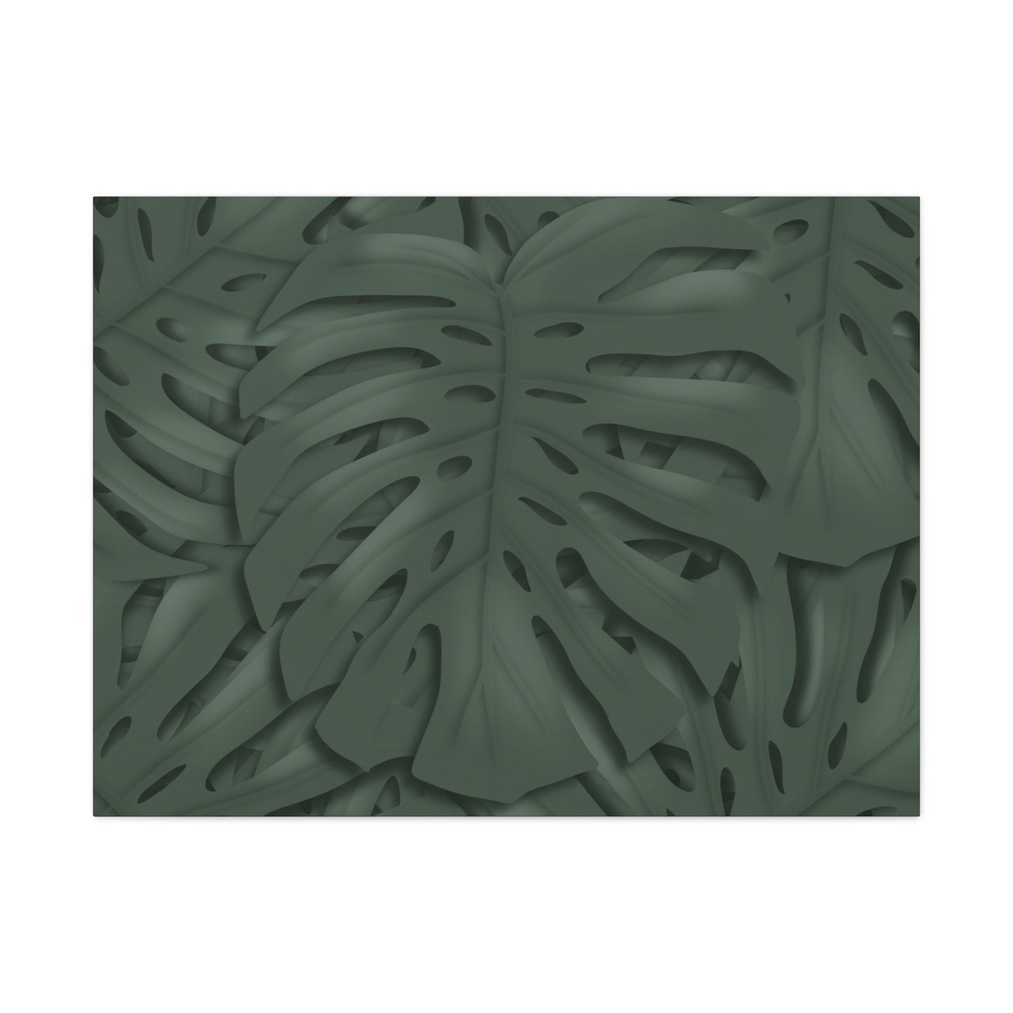 Deep Green Monstera Canvas Print – Botanical Wall Art