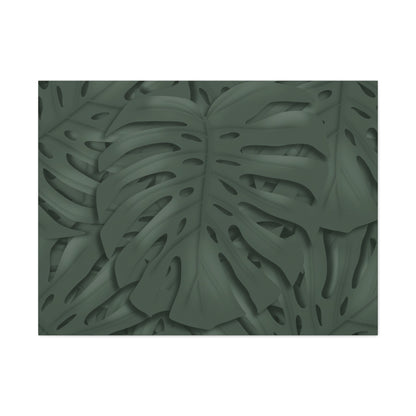Deep Green Monstera Canvas Print – Botanical Wall Art