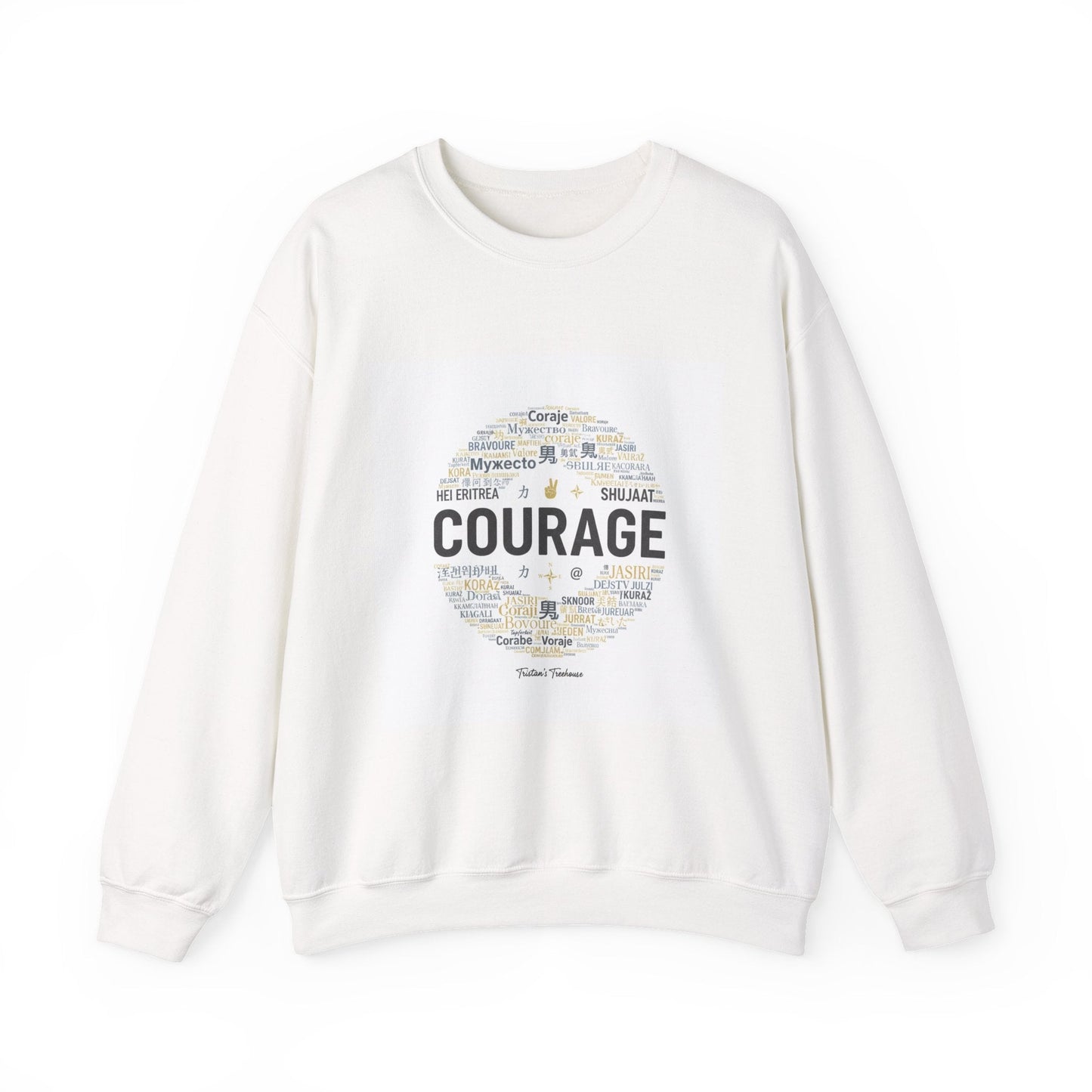 Courage wordcloud Sweatshirt | Fresh Start minimal renewal apparel