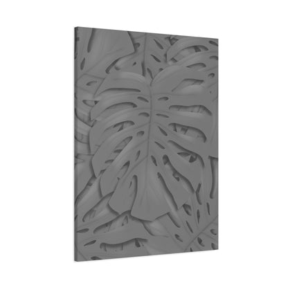 Grey Monstera Canvas Print – Botanical Wall Art