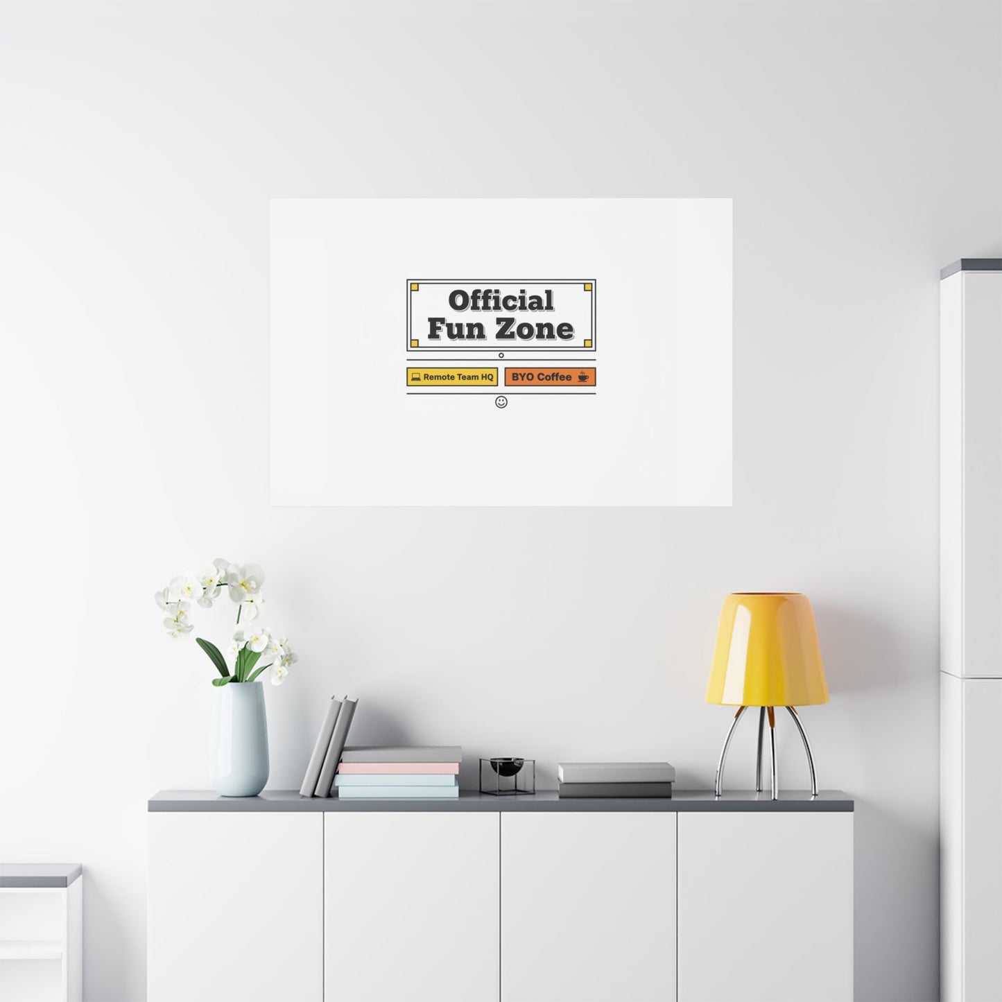 Official Fun Zone Canvas, Office Sign Parody, Workplace Humor, Notice Label