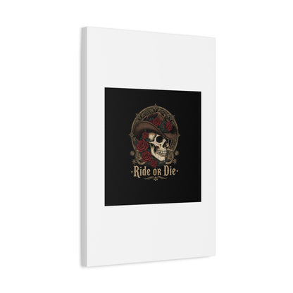 Ride or Die Skull Canvas | Western Skull Art, Gothic Americana